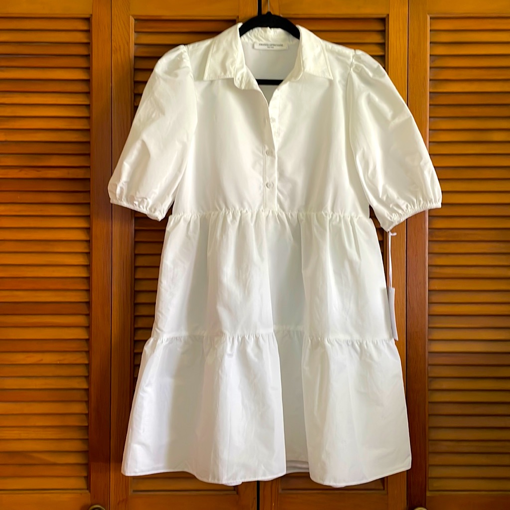 Preppy Collared White Mini Dress By Amanda Uprichard